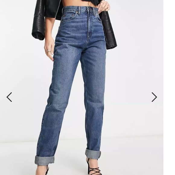 ASOS Tall Mom Jean Midwash - Picture 1 of 9